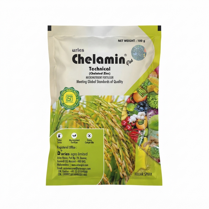 Aries Chelamin Plus Chelated Zinc Micronutrient Fertilizer Foliar Spray - 100g